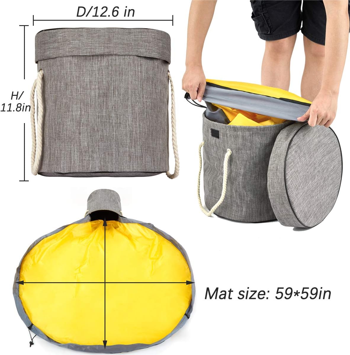 Large Play Mat and Toy Storage Organizer Baskets…