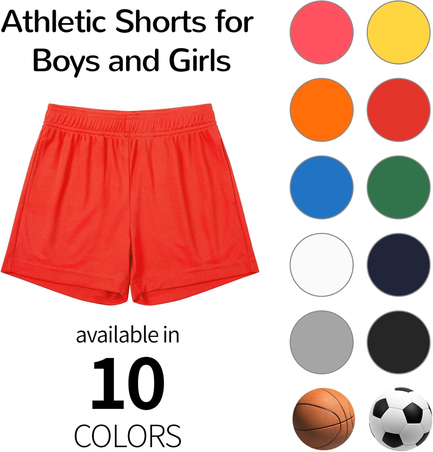Dreammonkey Boys and Girls Basketball Shorts Athletic Soccer Shorts Sizes 2T to Youth - Image 3