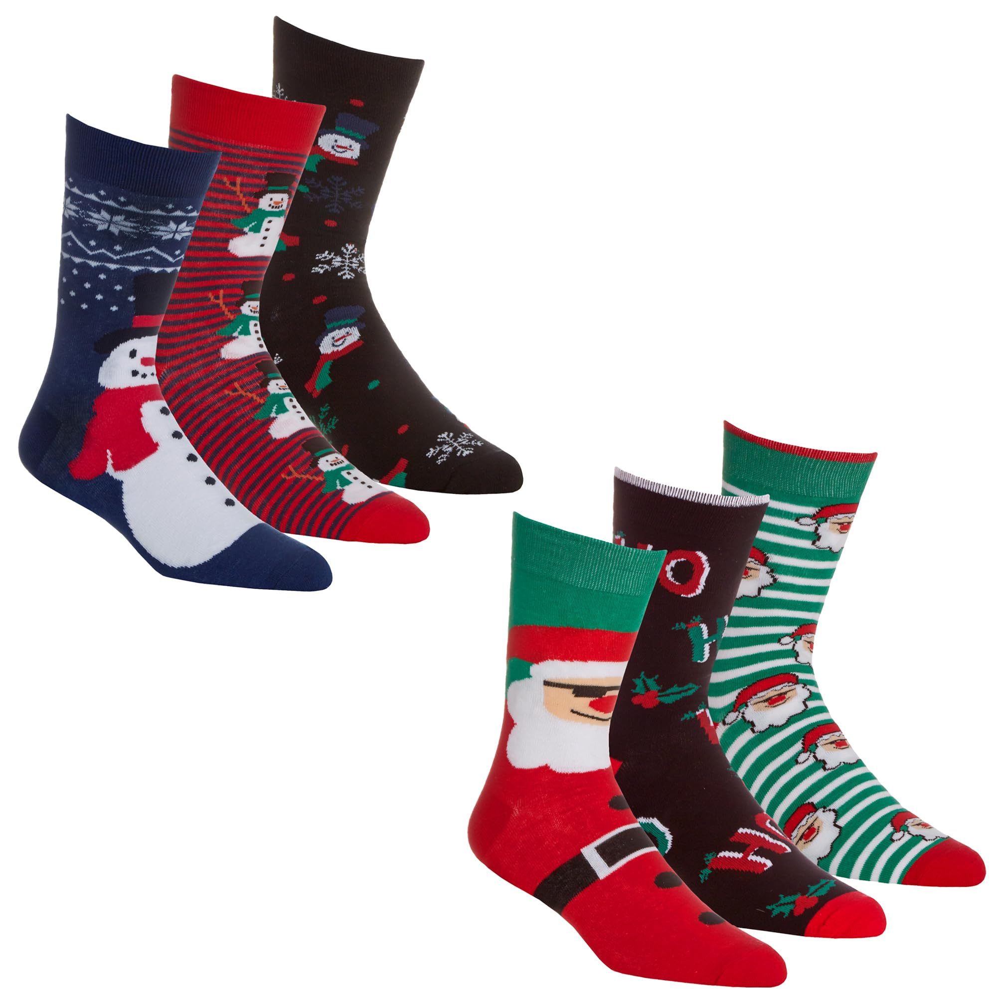 Undercover Men's 2 6 Pairs Xmas Cotton Rich Socks 40B633 (1 X Each) 6-11