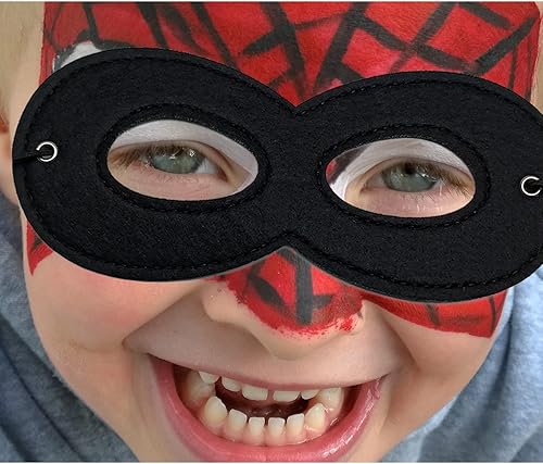 Miniatura 6 de 4 máscaras de disfraz de superhéroe para Halloween, máscara de ojos de fieltro negro para cosplay, media máscara con cuerda elástica para niños