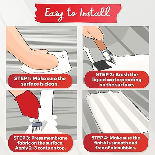 Miniatura 4 de XFasten Hoja de tela de membrana impermeabilizante para ducha, alta compatibilidad sin fracturas, 6 pulgadas x 75 pies (paquete de 3, 225 pies en