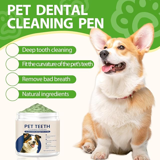 Foto 2 de 7 de 120g Polvo de limpieza de dientes de perro, Elimina el mal aliento, eliminador de sarro, Mejora Aliento
