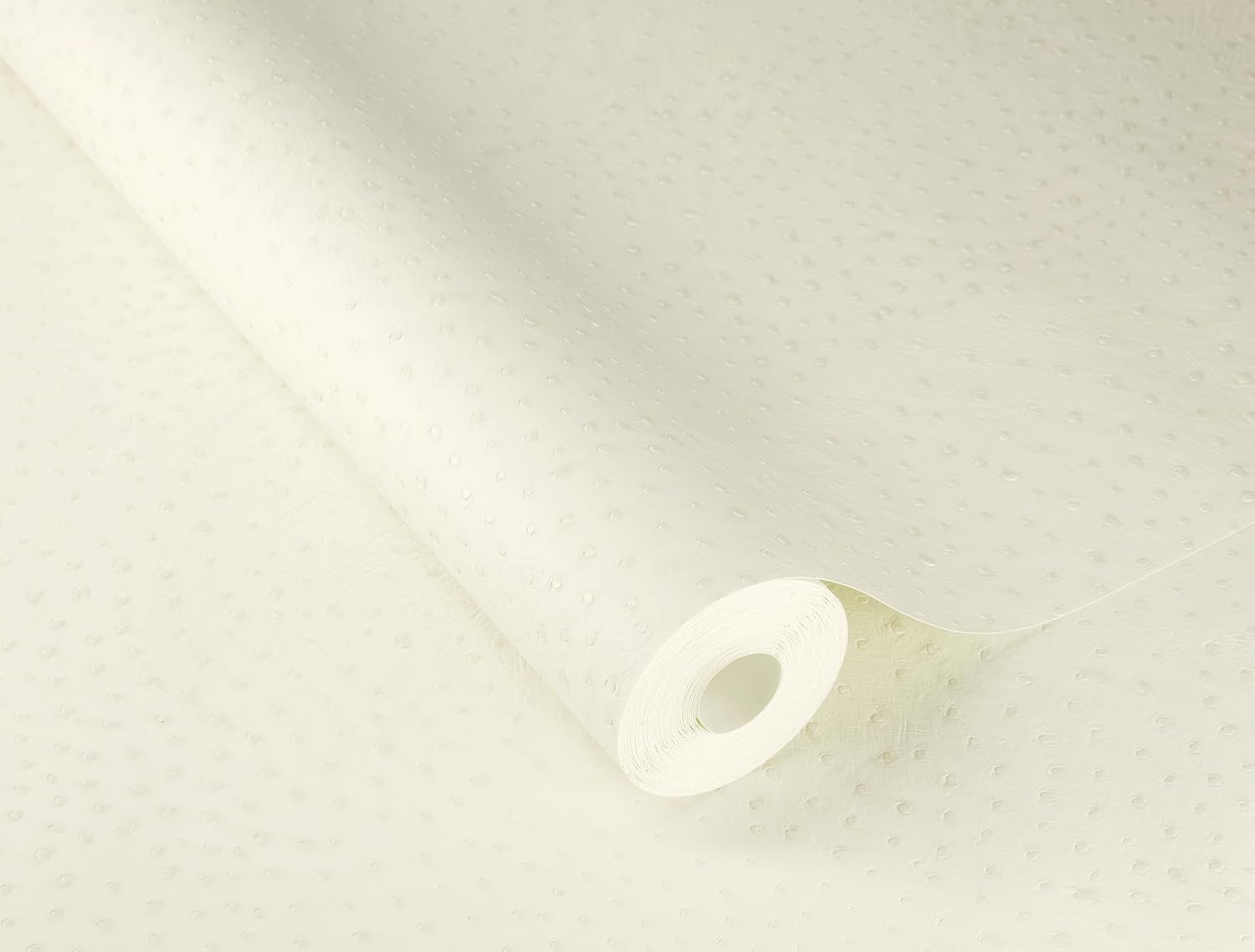 Rasch Wallpaper 751536 - Cream White Non-Woven Wallpaper with Leather Look Ostrich Skin Look from The African Queen III Collection