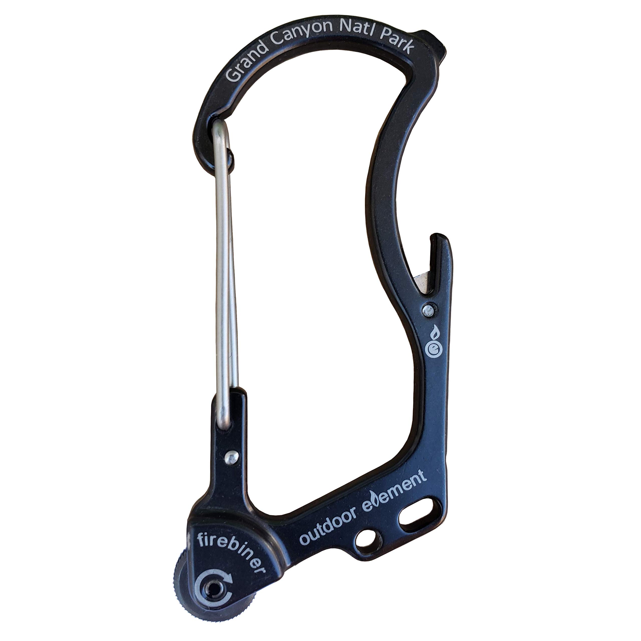 OUTDOOR ELEMENT |Grand Canyon National Park Firebiner | Souvenir | Keychain Emergency Tool | Fire Starter | Carabiner | Bottle Opener | Multi Tool