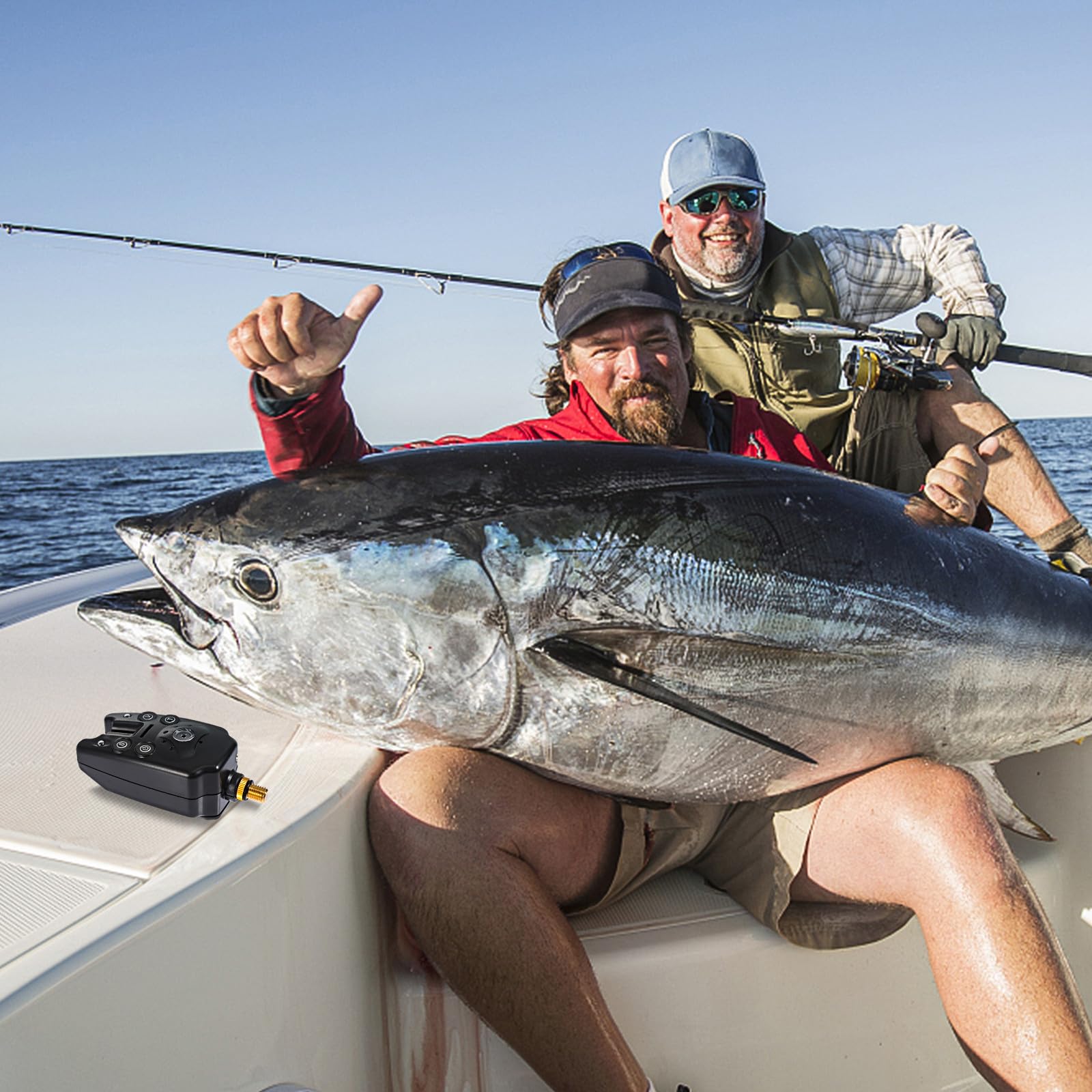 Alarma de Pesca Portátil Volumen Ajustable, Indicador Electrónico de Alerta para Cañas, Material Plástico Negro, Adecuado para Pesca Deportiva Nocturna