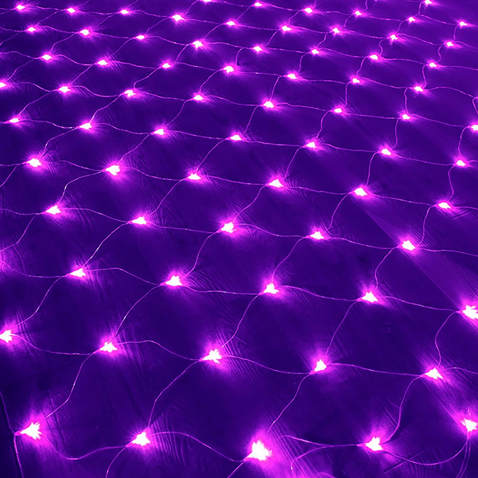 KINGCOO Battery Operated Net String Lights, 96LED Mesh Waterproof Curtain Lights 8Modes for Indoor Outdoor Christmas Garden Yard Party Wedding Holiday Wall Decor (Purple, 1.5x1.5M)