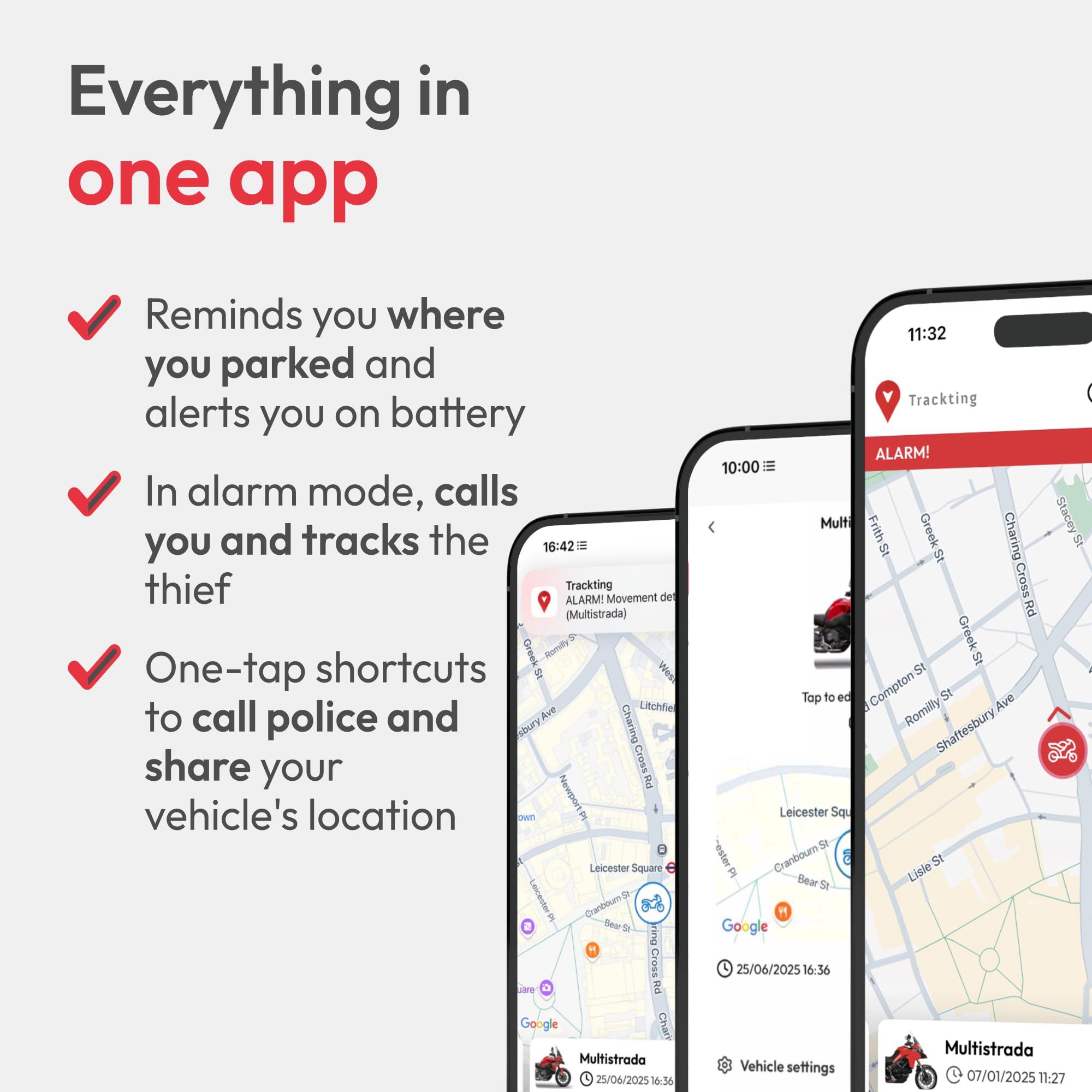 Trackting One – Dispositivo GPS Antirrobo para Coches Y Motos | Localizador GPS para Coche, Moto, Vehículos | Sim Integrada (4g/2g) – Suscripción Requerida | Sin Cables, Larga Duración De Batería