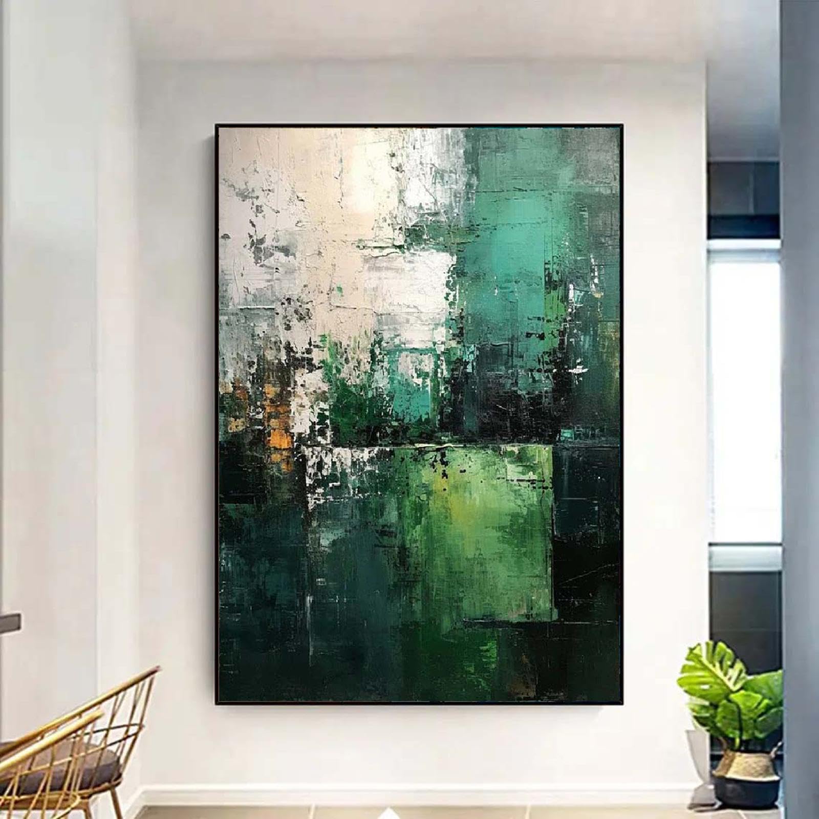 Bilder Marmor Style Grün Abstrakt 200x100 cm Modern Leinwandbild Groß XXL Wohnzimmer Schlafzimmer Wandbild deko Kunstdruck Canvas Desing Wand Bild auf Leinwand Ungerahmt