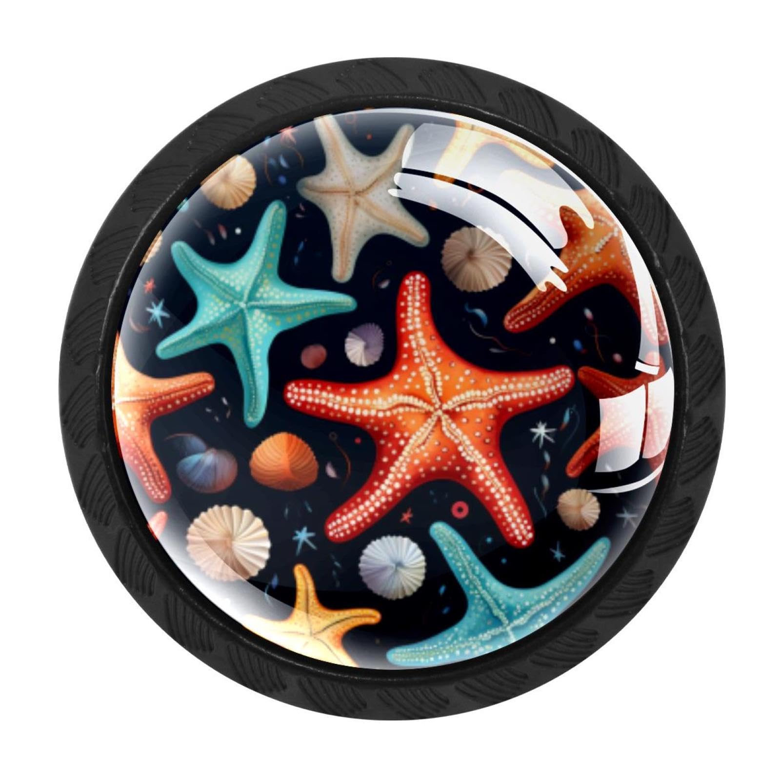 CHENZZZZ 4 Pieces Kitchen Cabinet Drawer Dresser Door Knobs Pulls Handles, Starfish