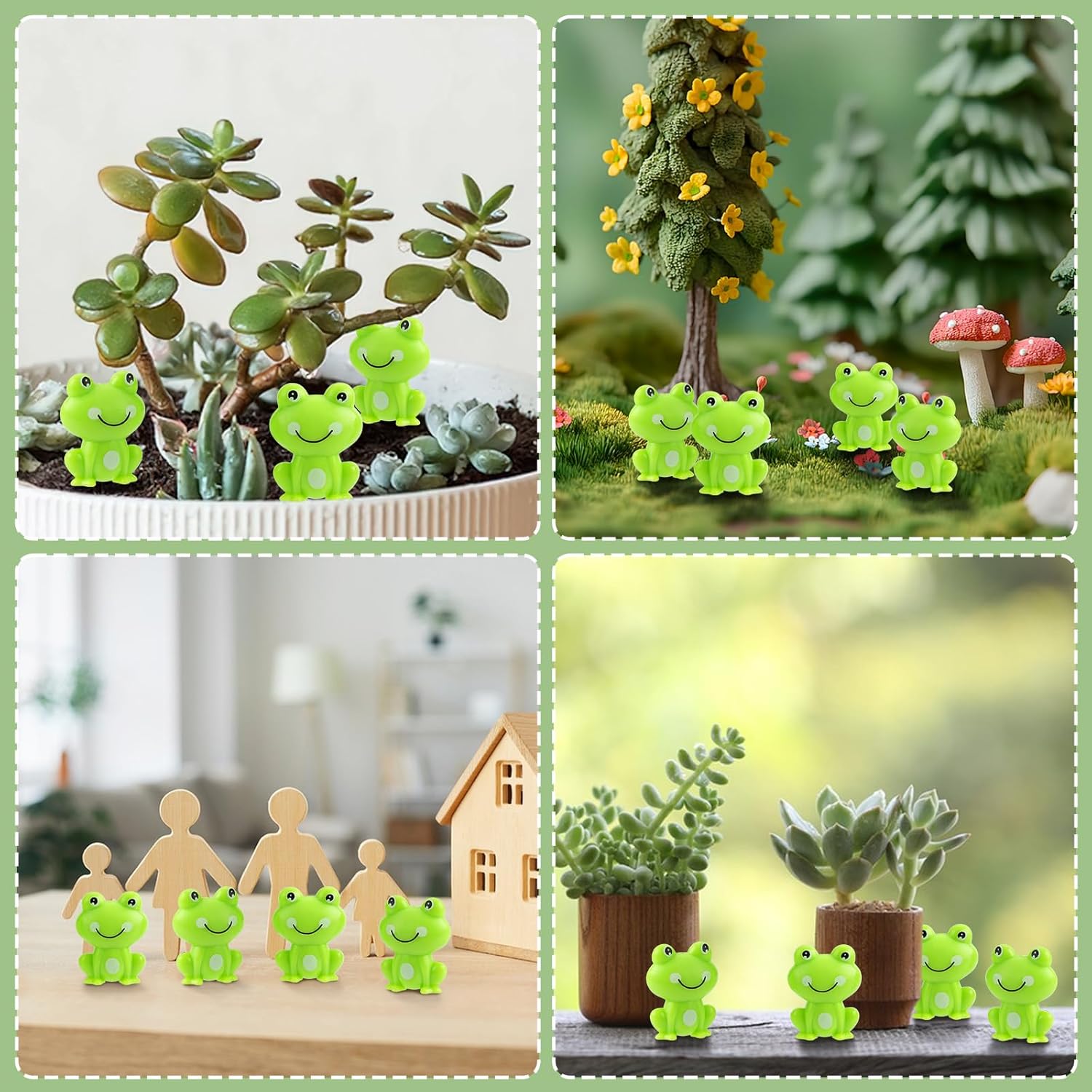 BuQiuRen 150Pcs Mini Green Plastic Frogs, Tiny Frogs Figurines Small Frog to Hide Fairy Garden Miniature Dollhouse Potted Plants Cake DIY Home Decoration Frog Decorations for Party - Image 6