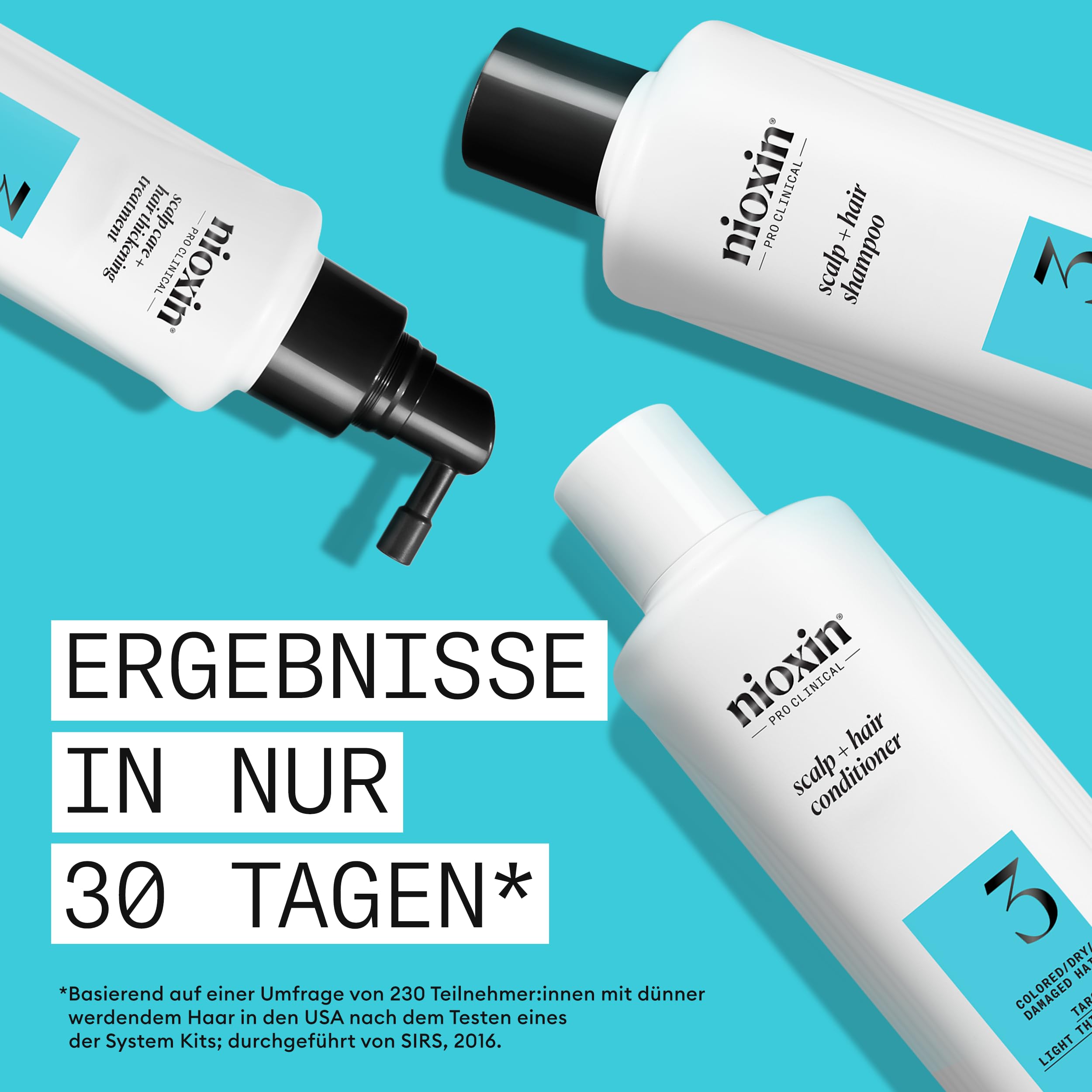 Nioxin Scalp + Hair Kit System 3 - Haarpflege für coloriertes, trockenes & strapaziertes Haar. Beugt dünner werdendem Haar vor – Shampoo, Conditioner & Scalp Treatment