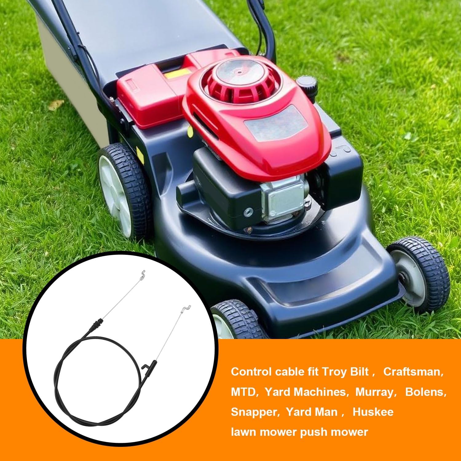 HOLATO 51'' 946-04661A Control Cable for Troy Bilt TB100 TB110 TB230 TB320 Push Mower Craftsman M110 M140 M230 MTD Yard Machine Toro Murray Lawn Mower Parts Replacement 746-04661 946-04661 746-04661A