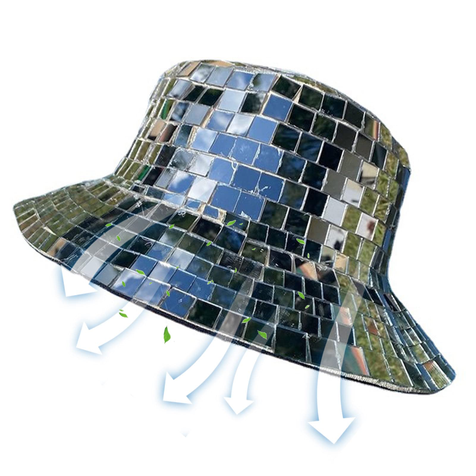 Cappello secchiello con glitter, cappello con paillette, unisex | per adulti, per club, feste, da uomo, da donna, con brillantini, per feste e balli
