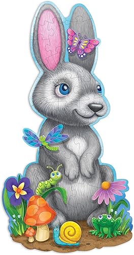 Miniatura 3 de Peaceable Kingdom Rompecabezas de Piso con Forma de Conejito Brillante de 41 Piezas, 3 pies x 2 pies - Excelentes Rellenos para Canasta de Pascua