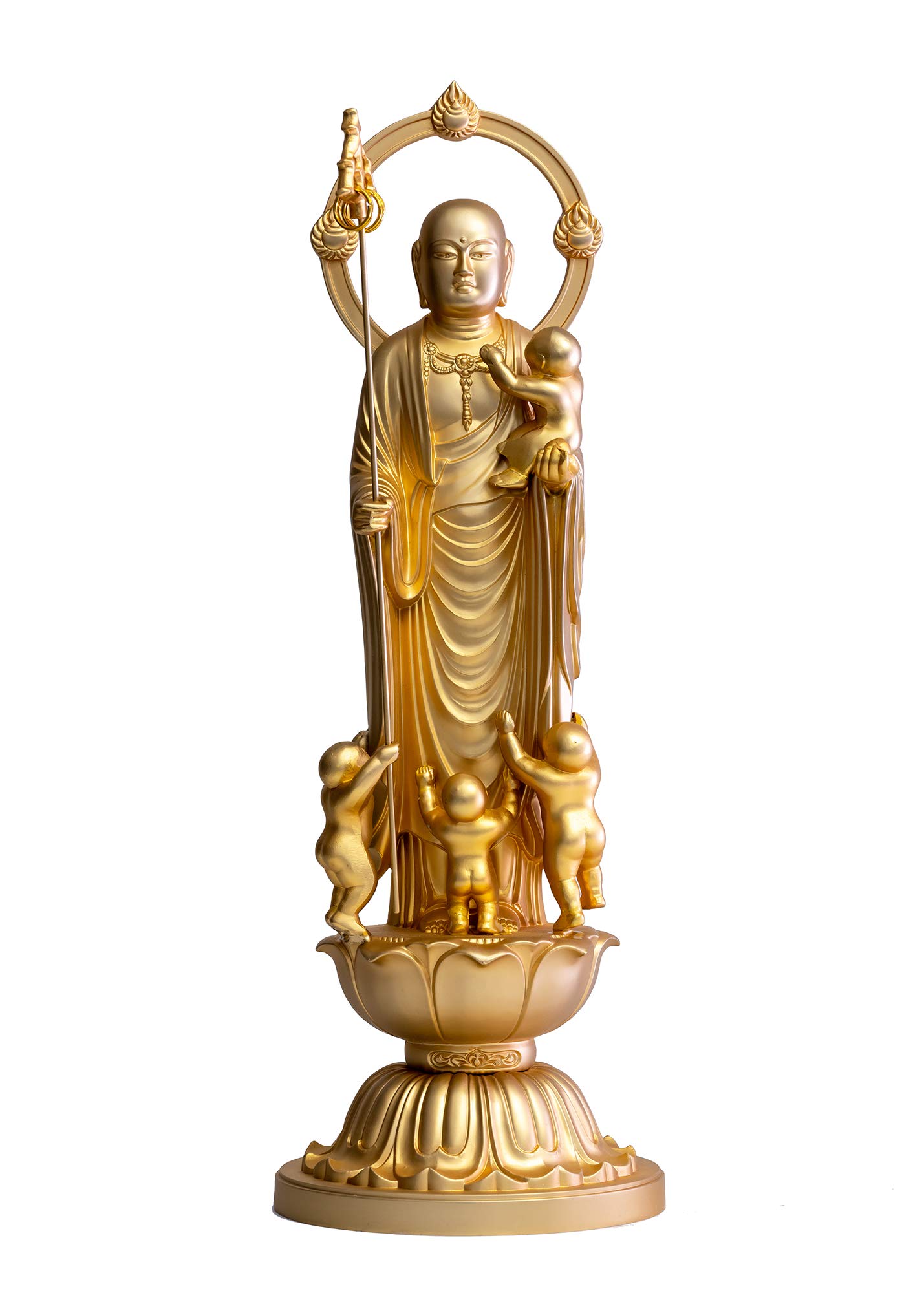Amazon｜仏像 子安地蔵菩薩 27cm(金メッキ/24金) 仏師：牧田秀雲 原型 