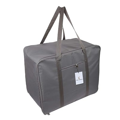 Kuber Industries Rexine Storage Bag for Clothes | Underbed Wardrobe Organizer for Blanket-Comforters | Foldable Attachi 