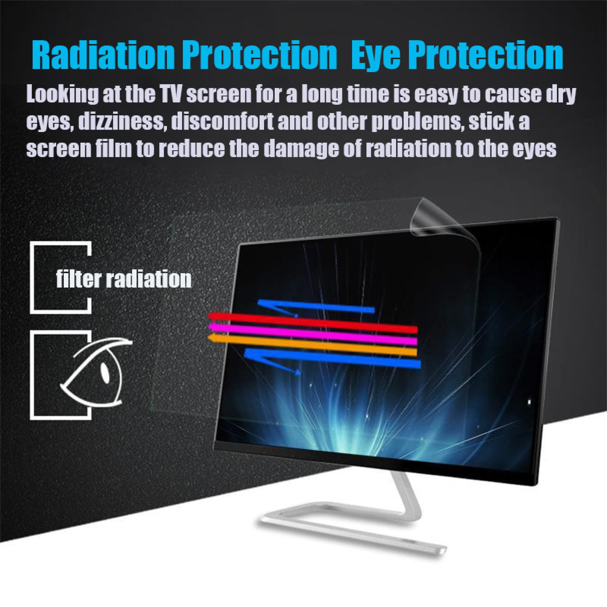 CYTZS Protecteur D'écran Anti-éblouissement TV, Filtre D'écran De Protection Des Yeux Anti Lumiere Bleue Film Protecteur Decran Ultra Clair Pour Moniteur Sans Monture 32 75 Pouces Fiche Technique Et