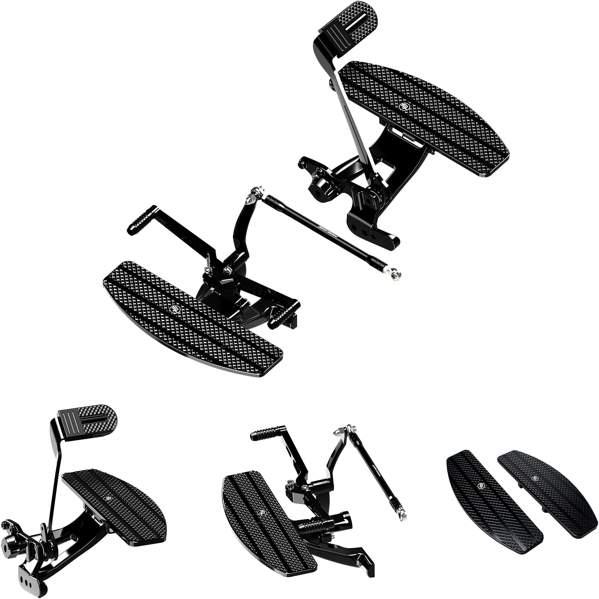 POWER JAMES Black Foot Board Floorboard Pedal Forward Control Kits Fits for Harley Davidson 2018-2024 Street Bob, Low Rider S ST, FXDR 114, Softail Standard
