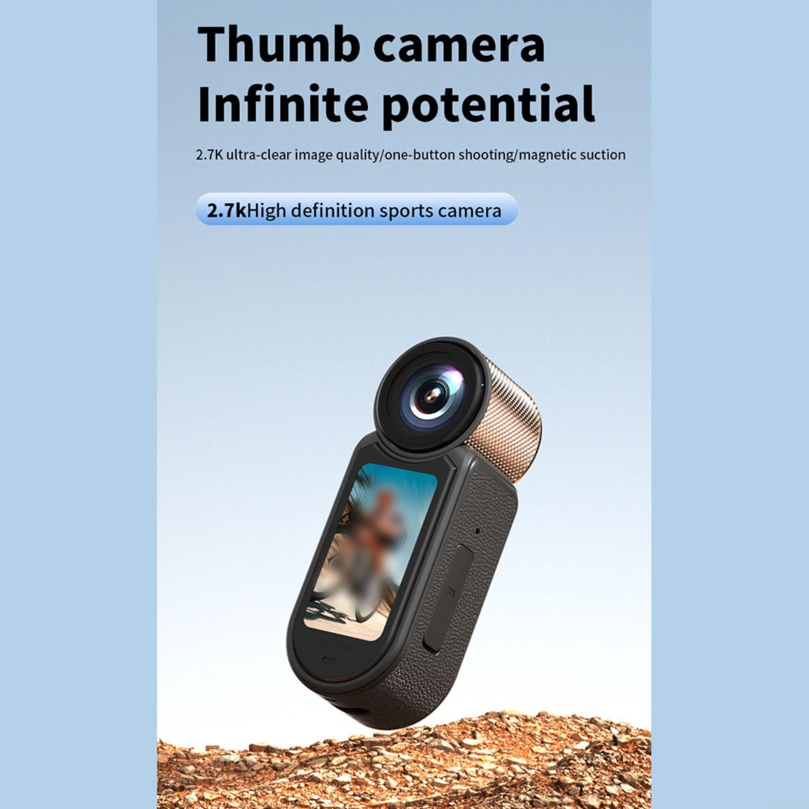 Action cam 4K con supporto magnetico, action cam indossabile per lavoro e sport, registrazione in loop, condivisione app, design compatto per avventure quotidiane (bianco)