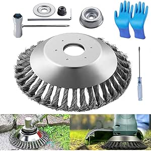 Profi Unkrautbürste Für Freischneider - 8 Zoll Stahlbürste Mit 25,4mm Bohrung Gegen Moos & Unkraut