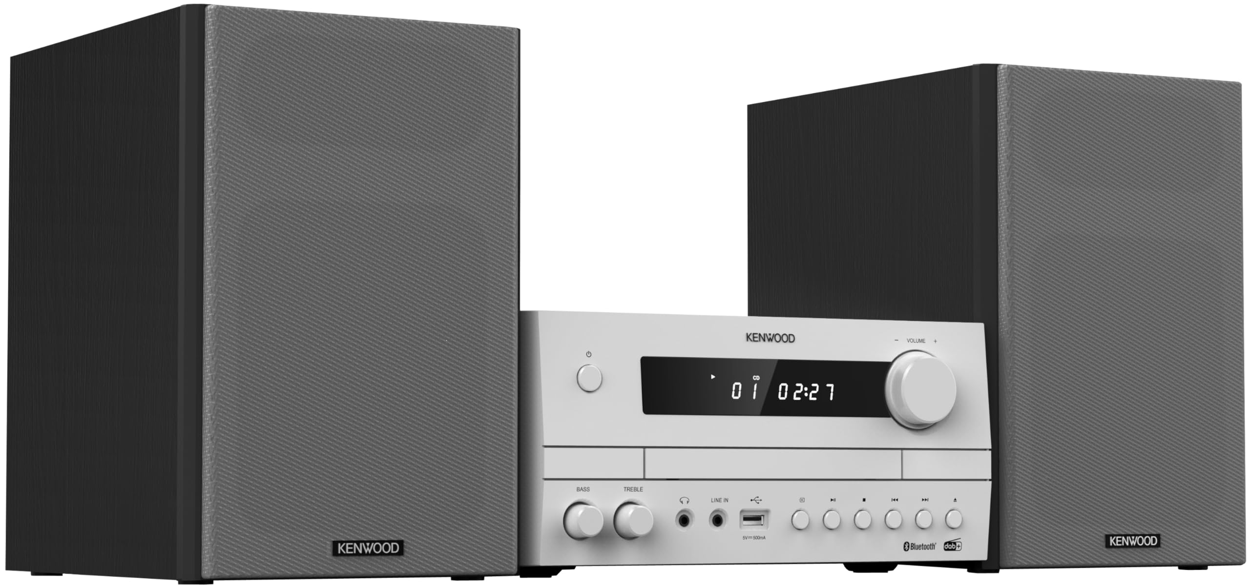 Microcadena HiFi Kenwood M-822DAB con CD, USB, Dab+ Blueetooth Audio-Streaming. Color: Blanco - Mini Equipo de Musica para casa