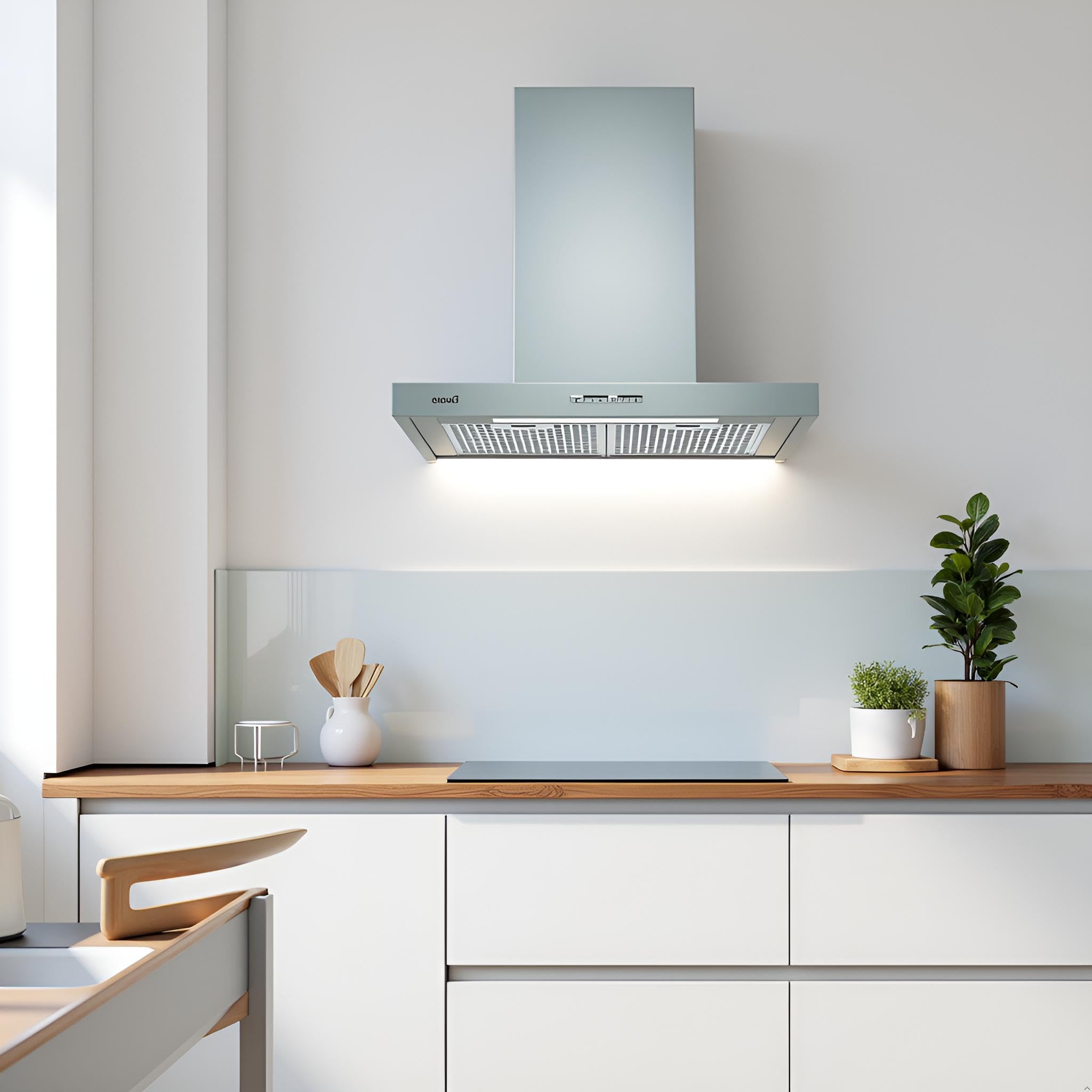 CATA Sygma 7010 X Campana Extractora Decorativa de Pared de 70 cm, 802 m³/h, 4 Velocidades 3+1 Turbo, Control Electrónico, Tira LED Regulable, Clase A, Acero Inoxidable