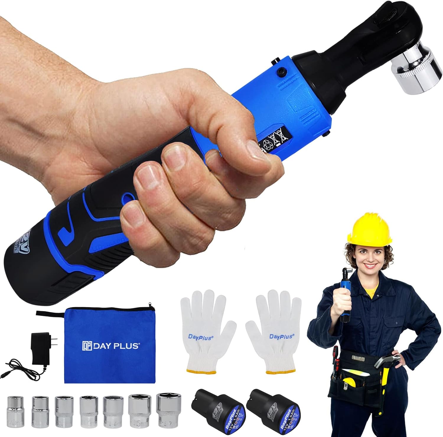 ZanGe Cordless Electric Ratchet Wrench Set, 12V Power