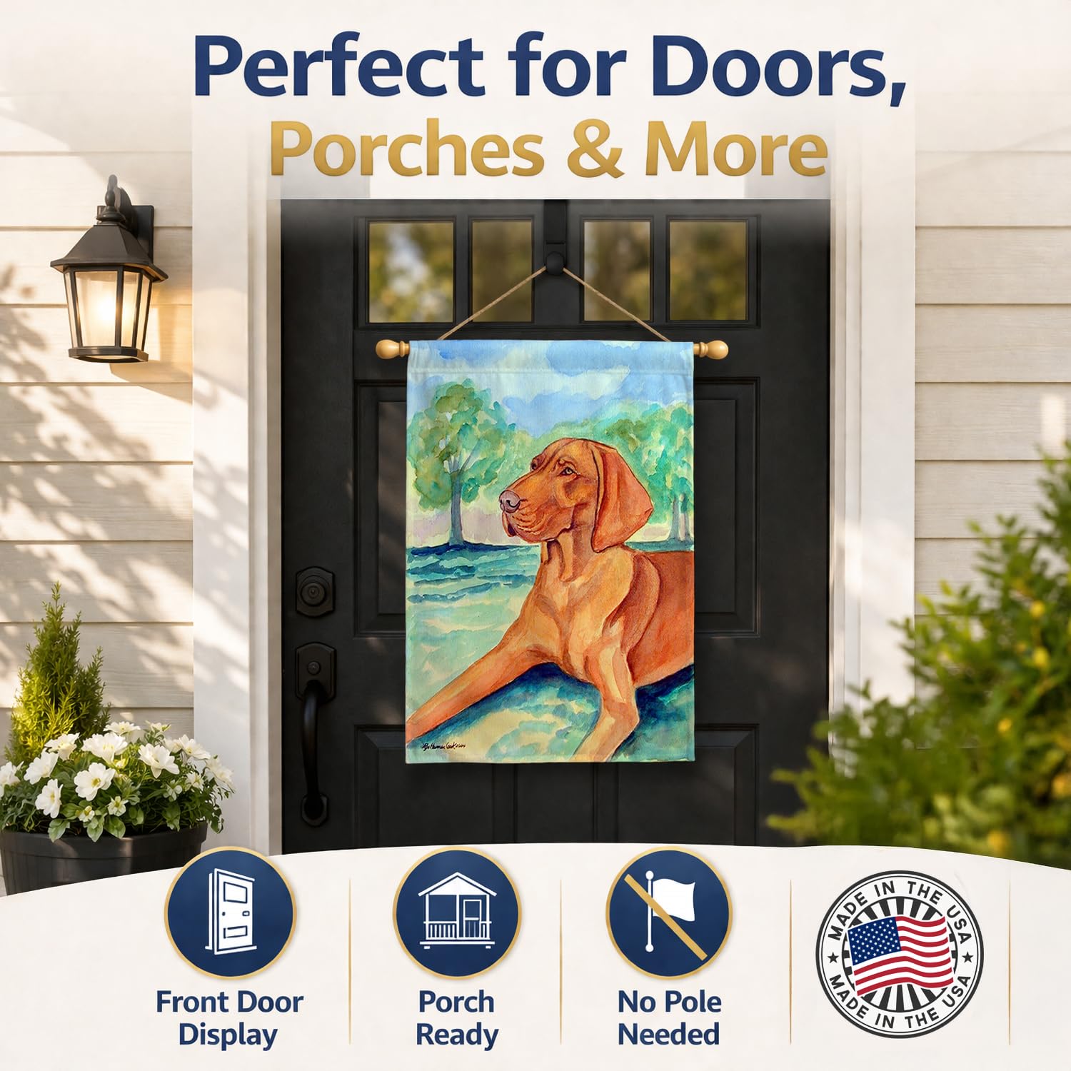 Caroline's Treasures 7264CHF Vizsla Flag Tela, grande, multicolore