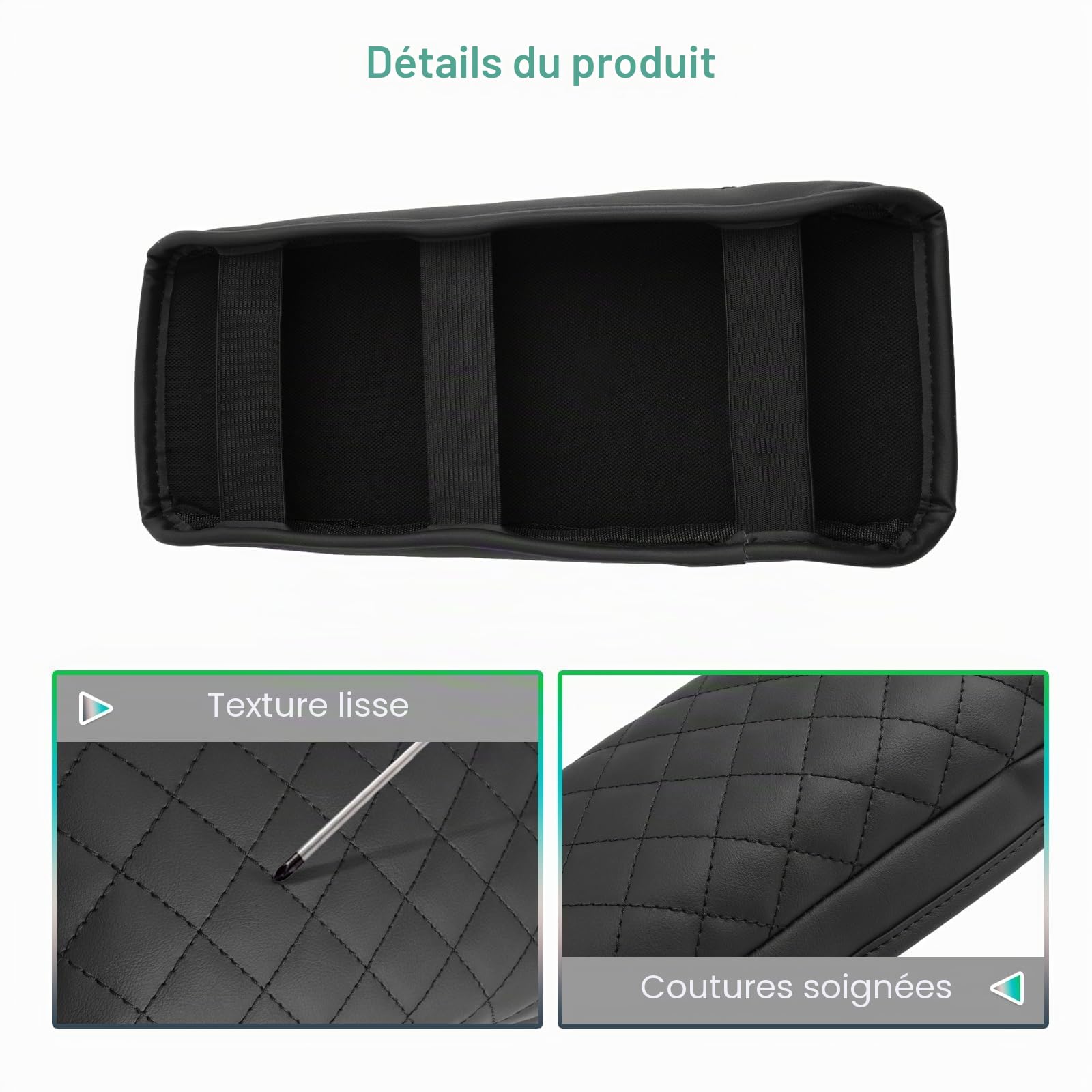 GAFAT Dacia Sandero 3/Stepway 3/Dacia Jogger 2021-2025 2026 Housse d'Accoudoir Console Central, Sandero III 2026 Protection en Cuir PU Microfibre Rembourrage 3,5 CM Augmente L'épaississement