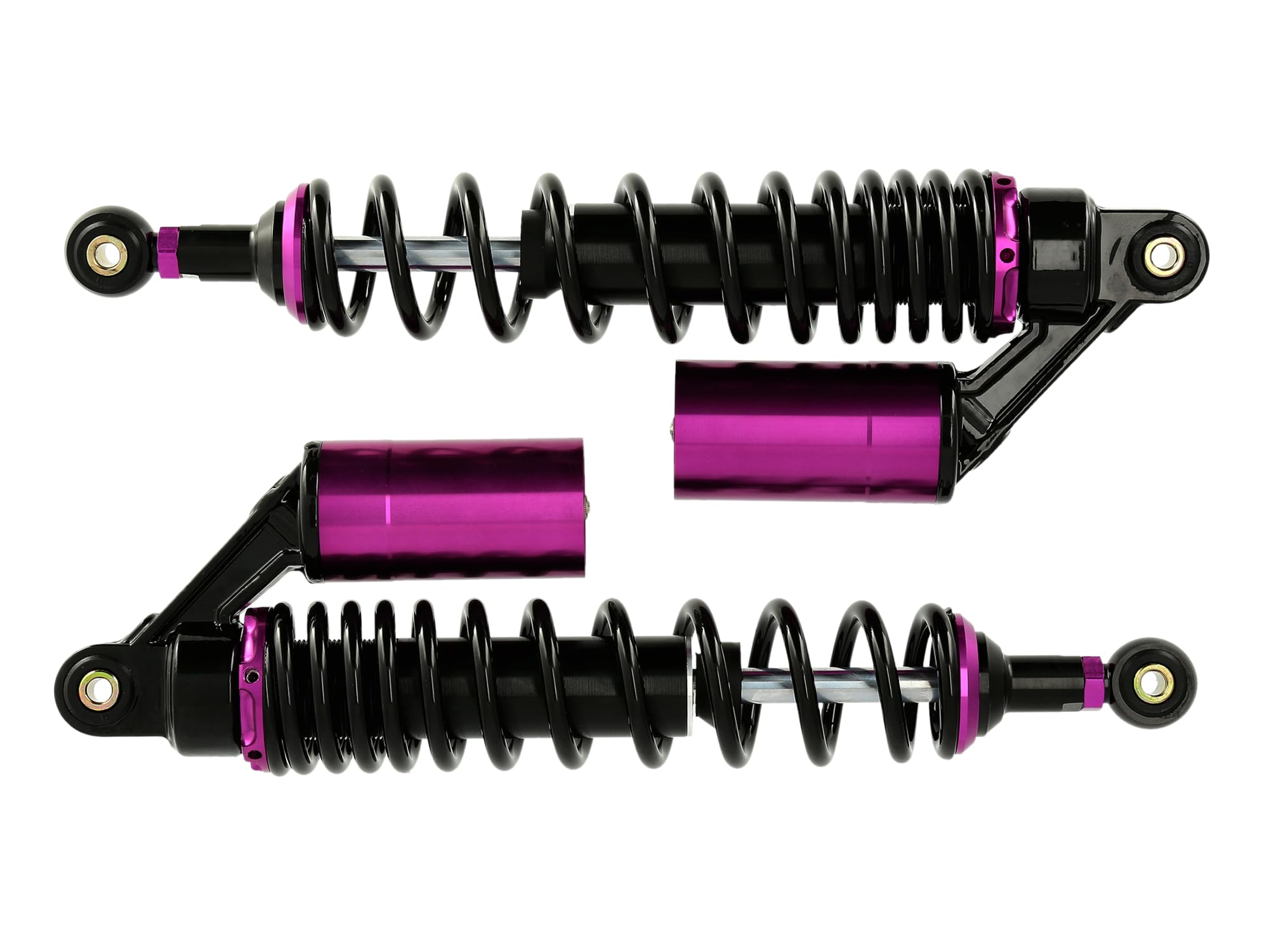 Set: Tuning-Federbeine 360mm, mit externen Ausgleichsbehälter, Schwarz/Vi