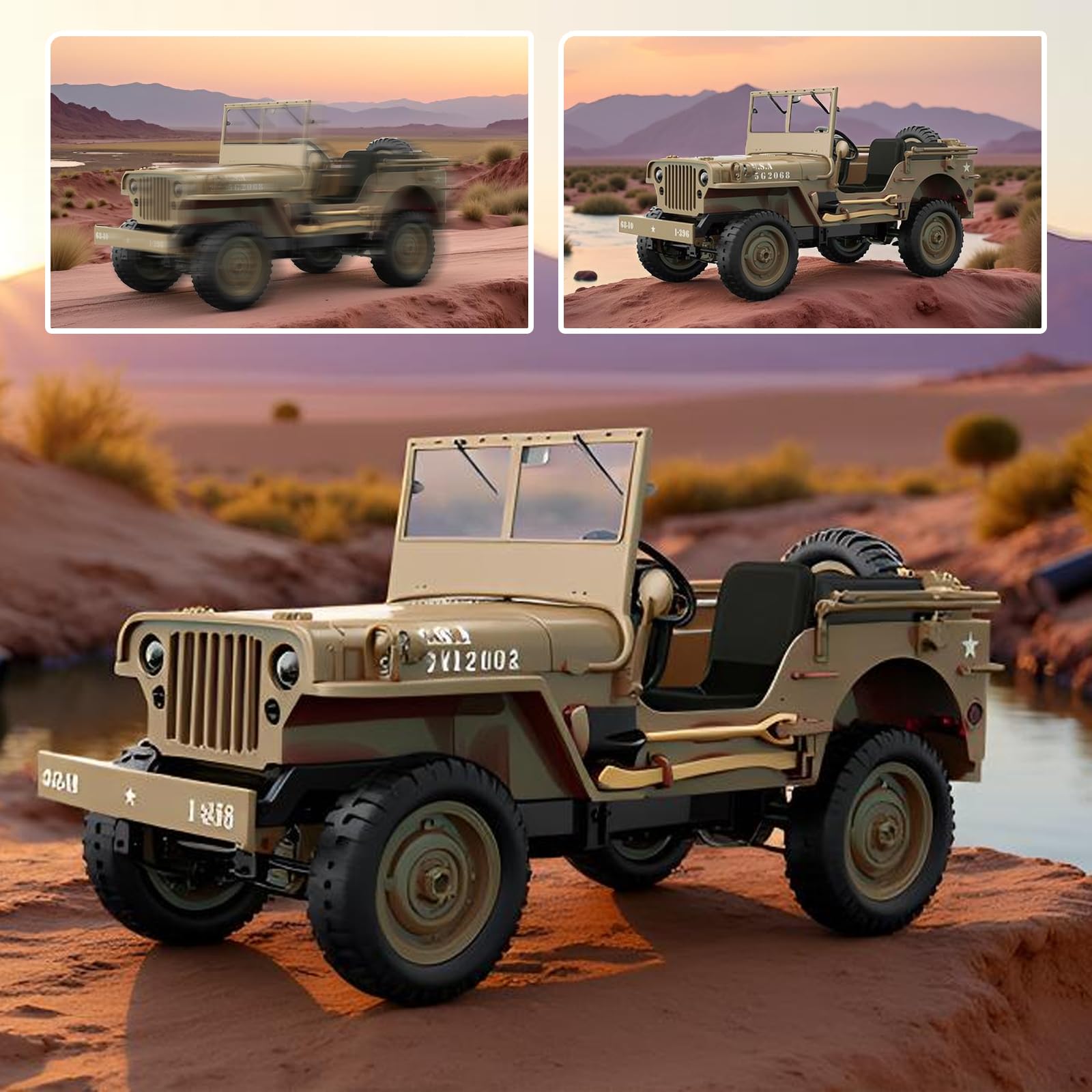 Amazon.com: Skymaker RC Willys Military Truck 4x4 Rock Crawler