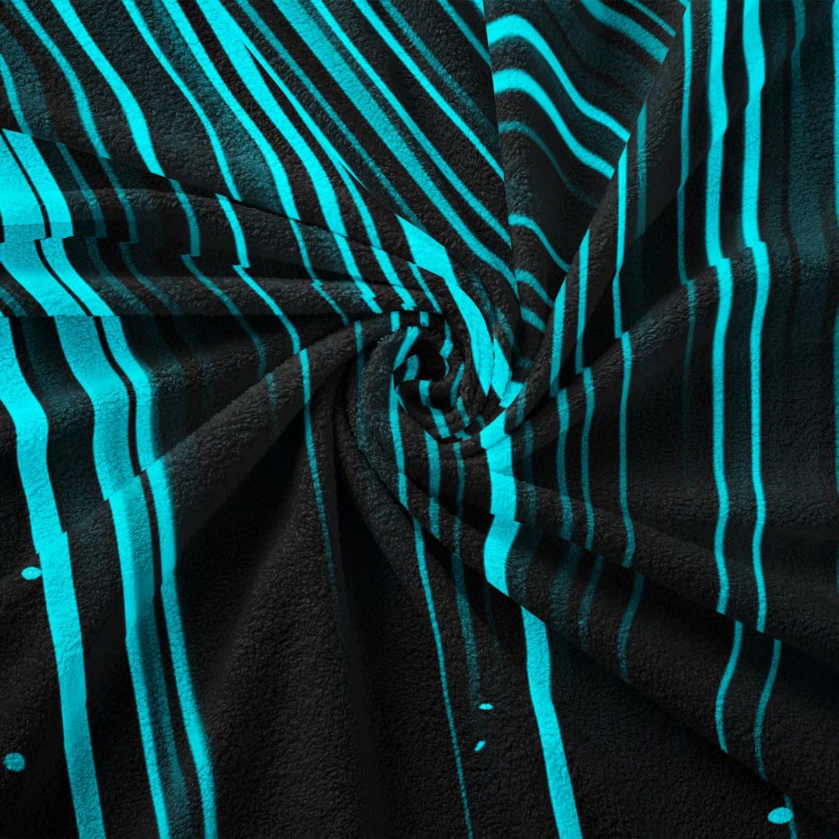 Homewish Funda de sofá a rayas verde azulado y negro, 180 x 340 cm