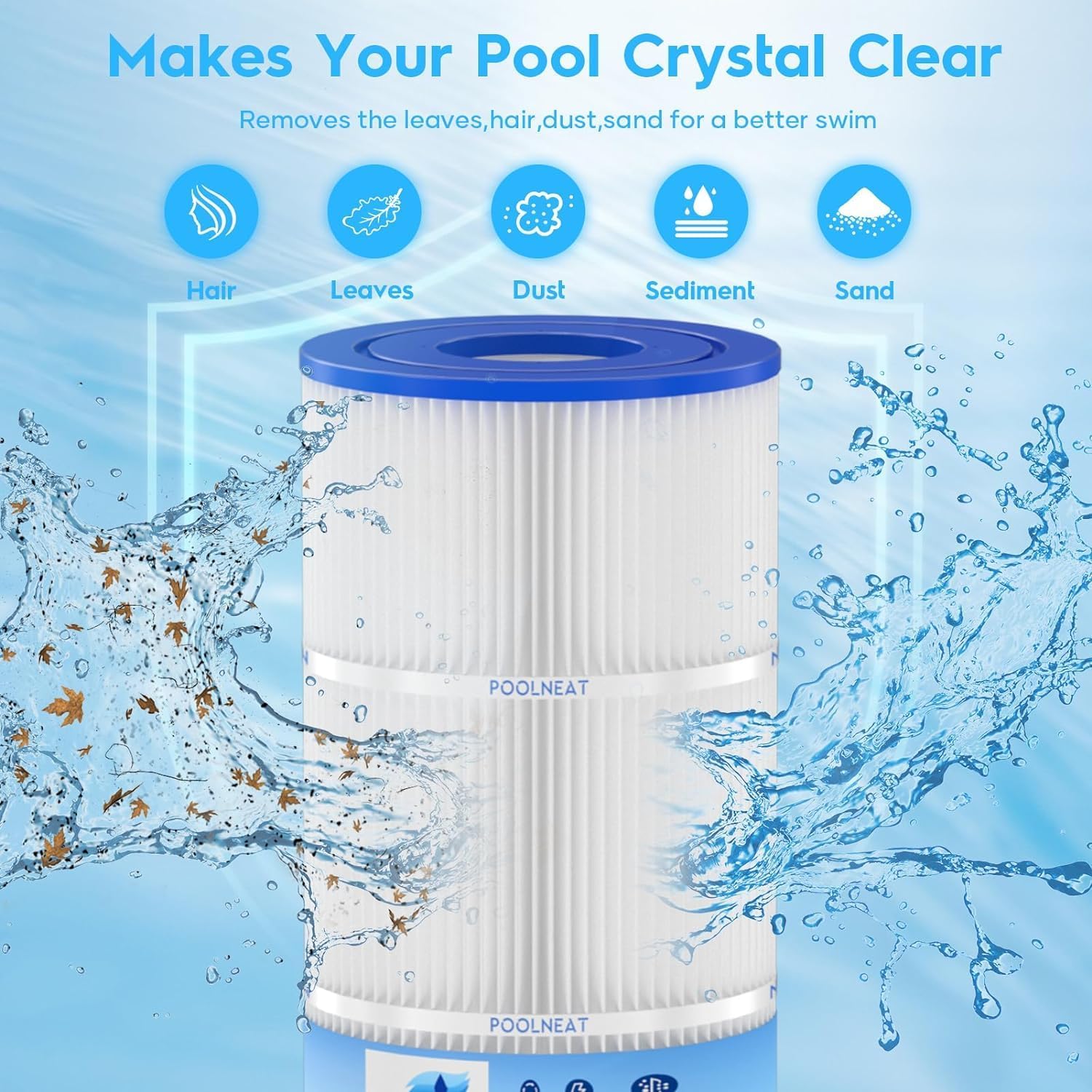 R173216 Pool Filter Cartridge Replacement for Pentair CCRP150,CC150,PAP150,Unicel C-9415,FC-0687,150 Sq.ft,1Pack