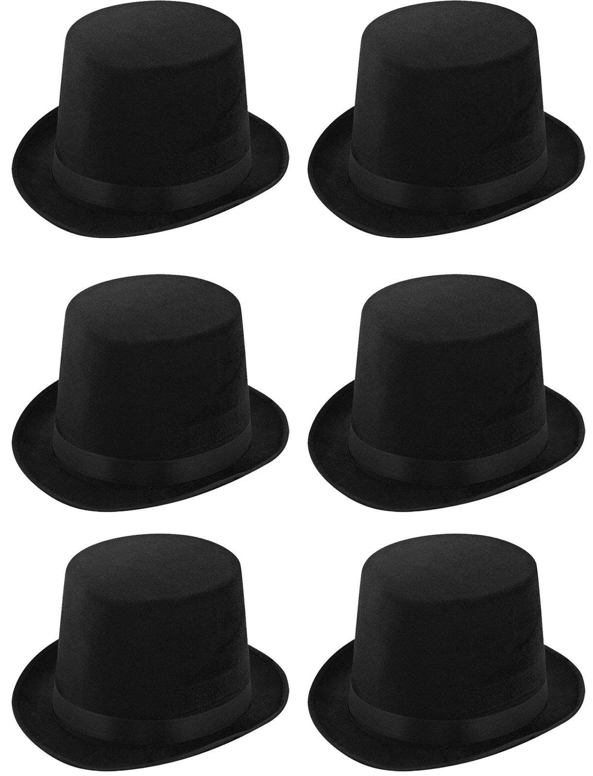 Adults Black Lincoln Top Hat Magician Victorian Gangster Style Fancy Dress Hat (6)