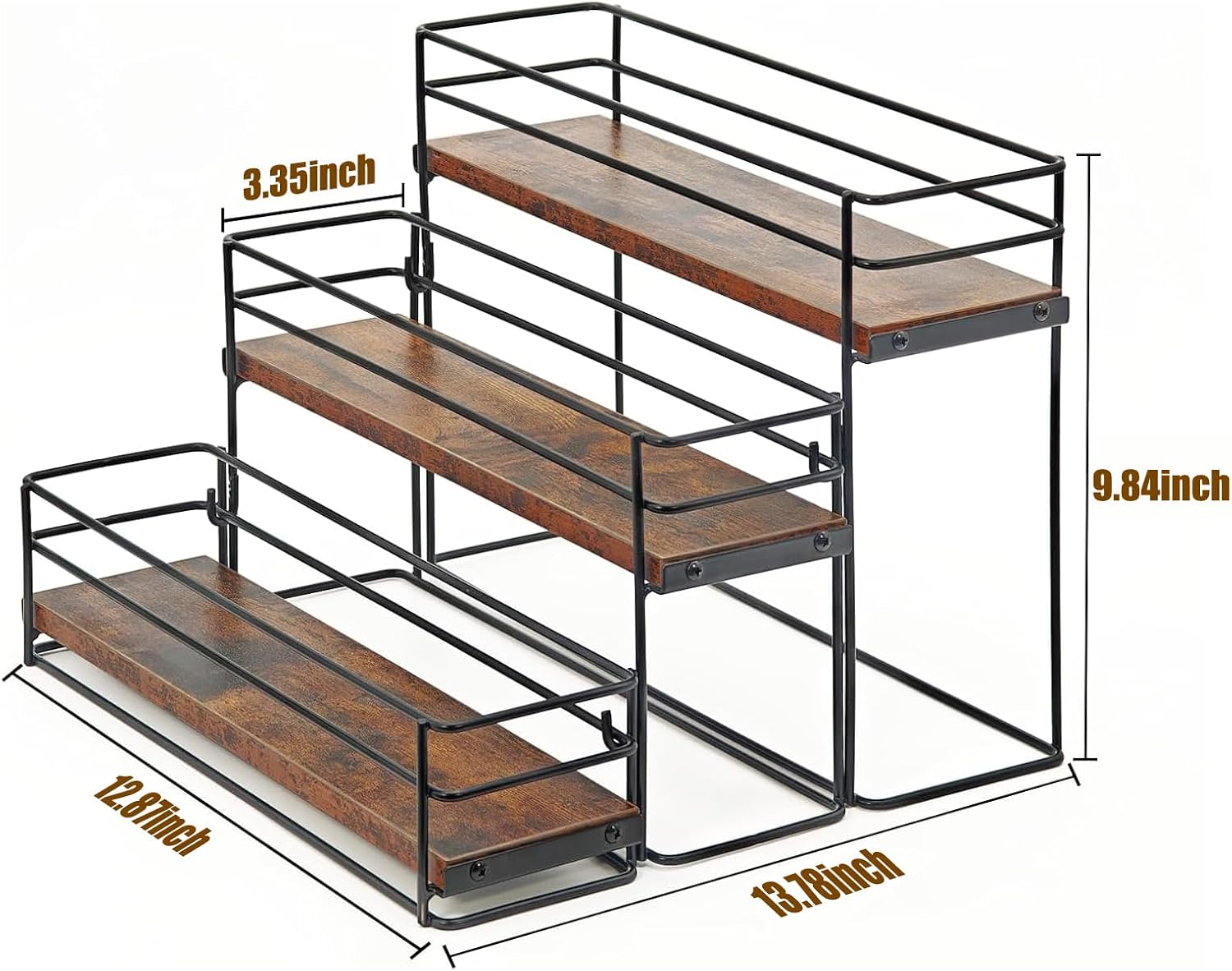 12 Bottle Coffee Syrup Organizer Rack, 3 Tier Coffee Syrup Bottle Stand Holder for Coffee Bar, Installation-free, Liquor Bottle Display Shelf, Coffee Syrup Shelf for Liquor Whiskey Wine Display
