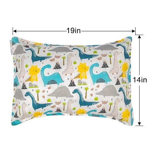Miniatura 4 de ALVABABY Fundas de almohada de algodón para niños pequeños que se adaptan a 14 x 19 o 13 x 18 pulgadas, almohadas de ropa de cama para niños,