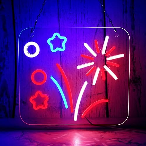 FITNATE Firework Neon Sign, LED Festival Décor Light For Home,