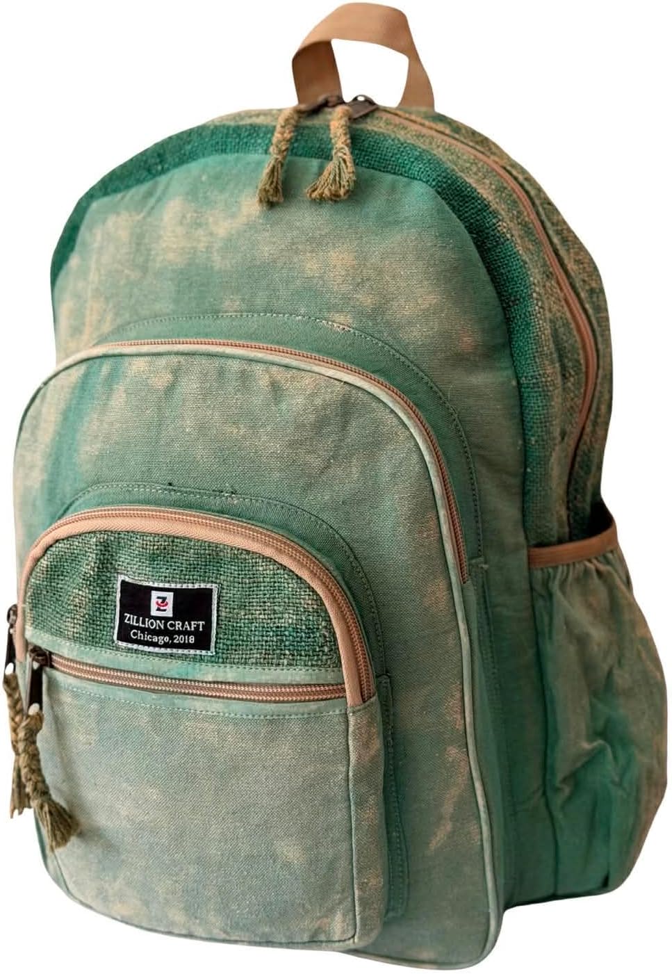 Strong canvas back pack with Hemp | Hand made bag for laptop college travelling hiking.