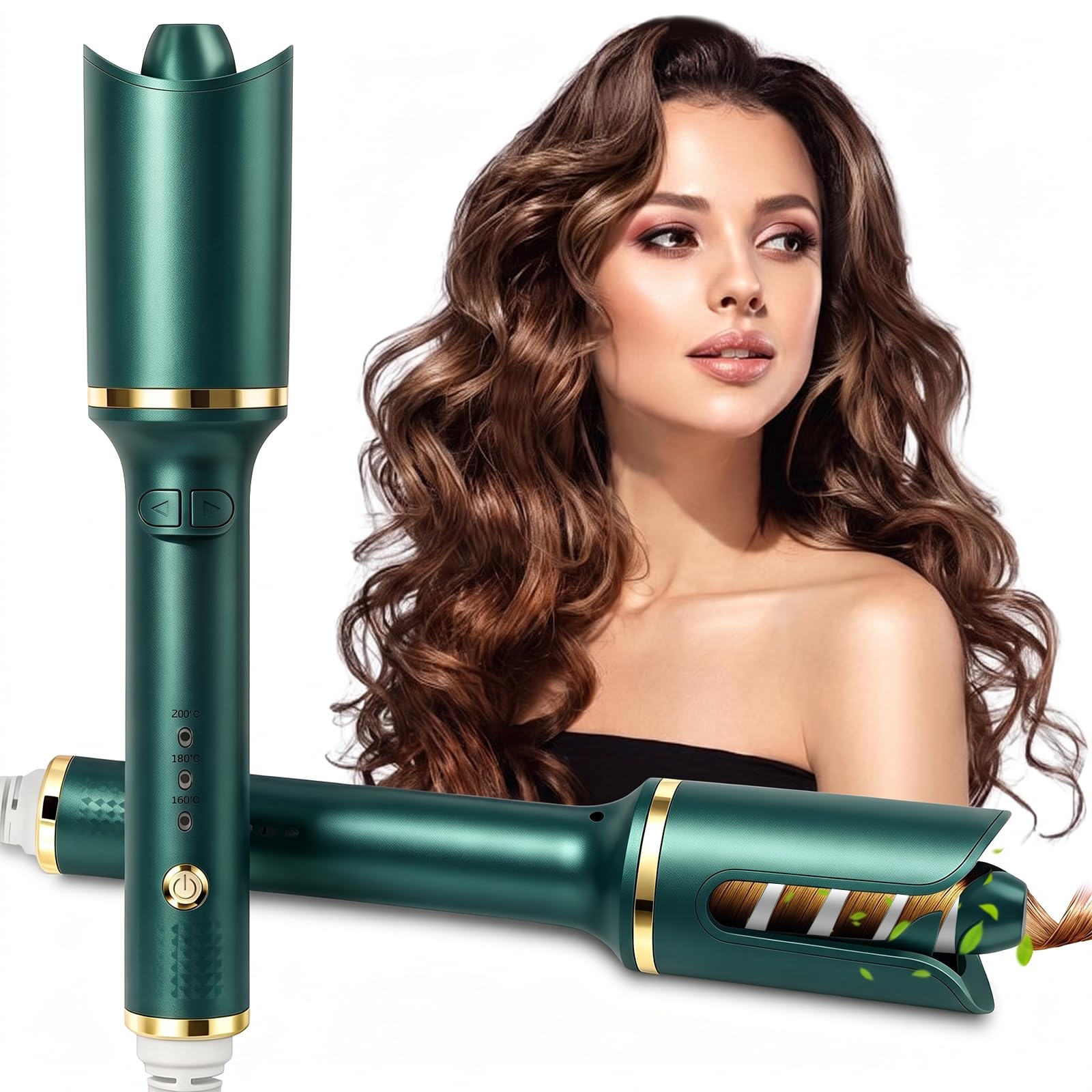 Rizador de Pelo Automático, Rizador Pelo Ondas 28mm, Rizador Automático | Unipampa 3 Niveles de Temperatura Ajustables (160-220°C), Calentamiento Rápido, Anti-escaldado, revestimiento de cerámica