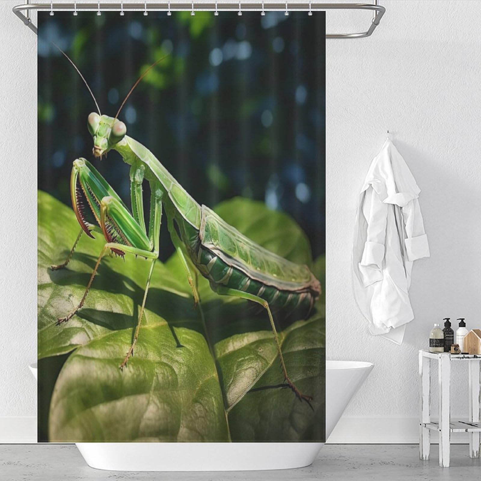 Rideau de douche imperméable Praying MFourmiis anti-moisissure en tissu 122x183 cm
