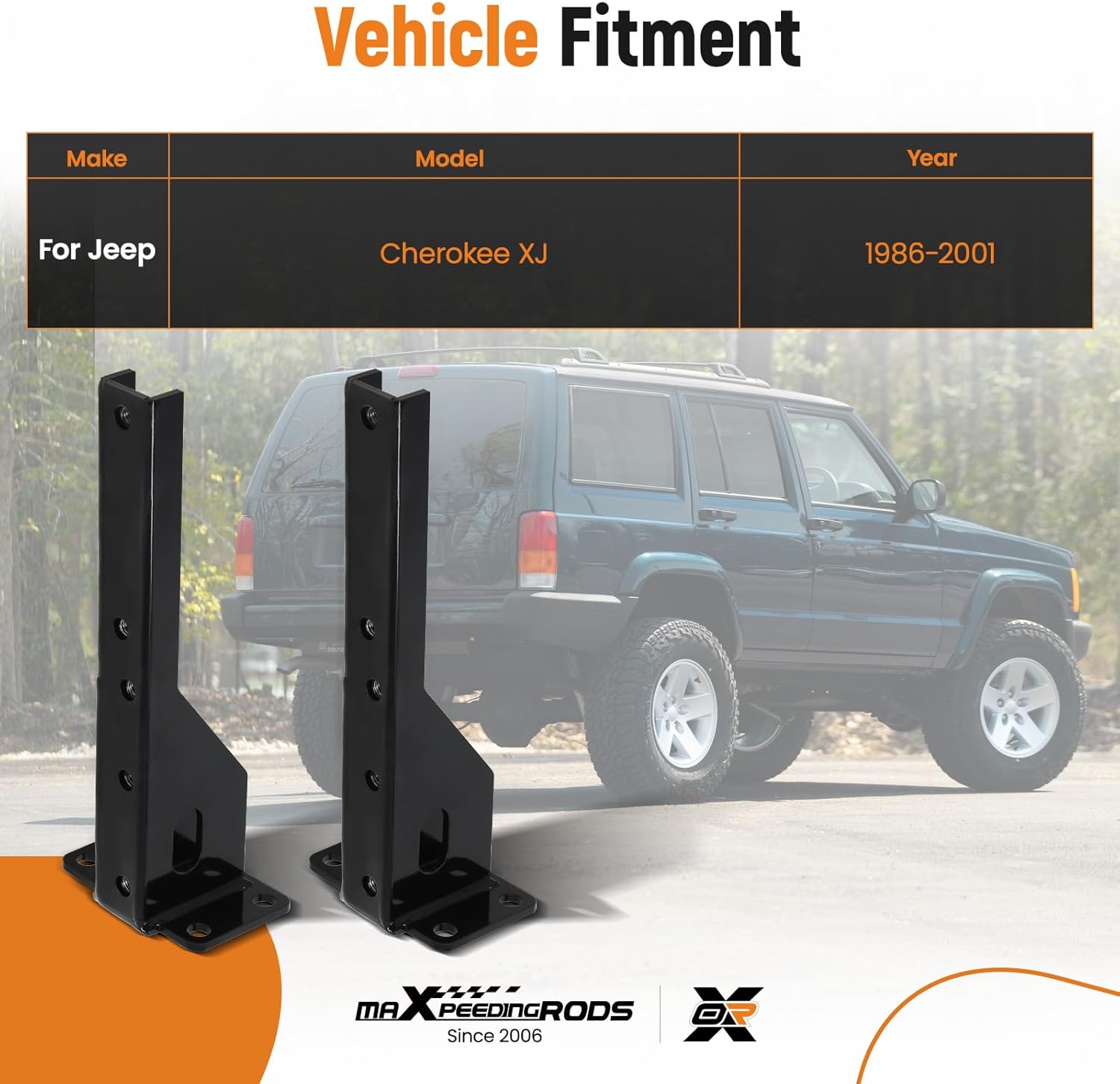 maXpeedingrods Rear Bumper Support Bracket Steel for Jeep Cherokee XJ 1986-2001 2PCS