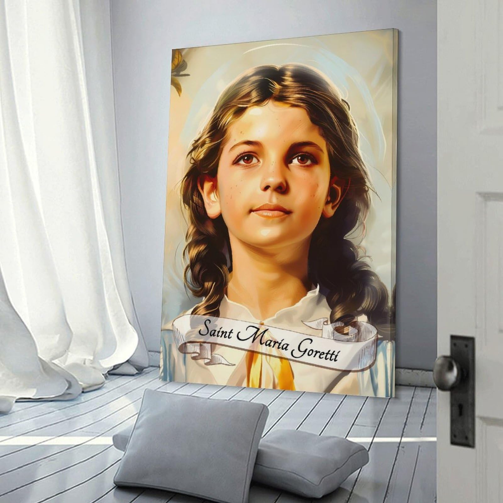 Junmoney Saint Maria Goretti Art Print Wall Decor Canvas Print, 20x30inch(50x75cm), for Living Room, Bedroom, Office Or Hallway, An Adaptable Decor Piece for Home Use