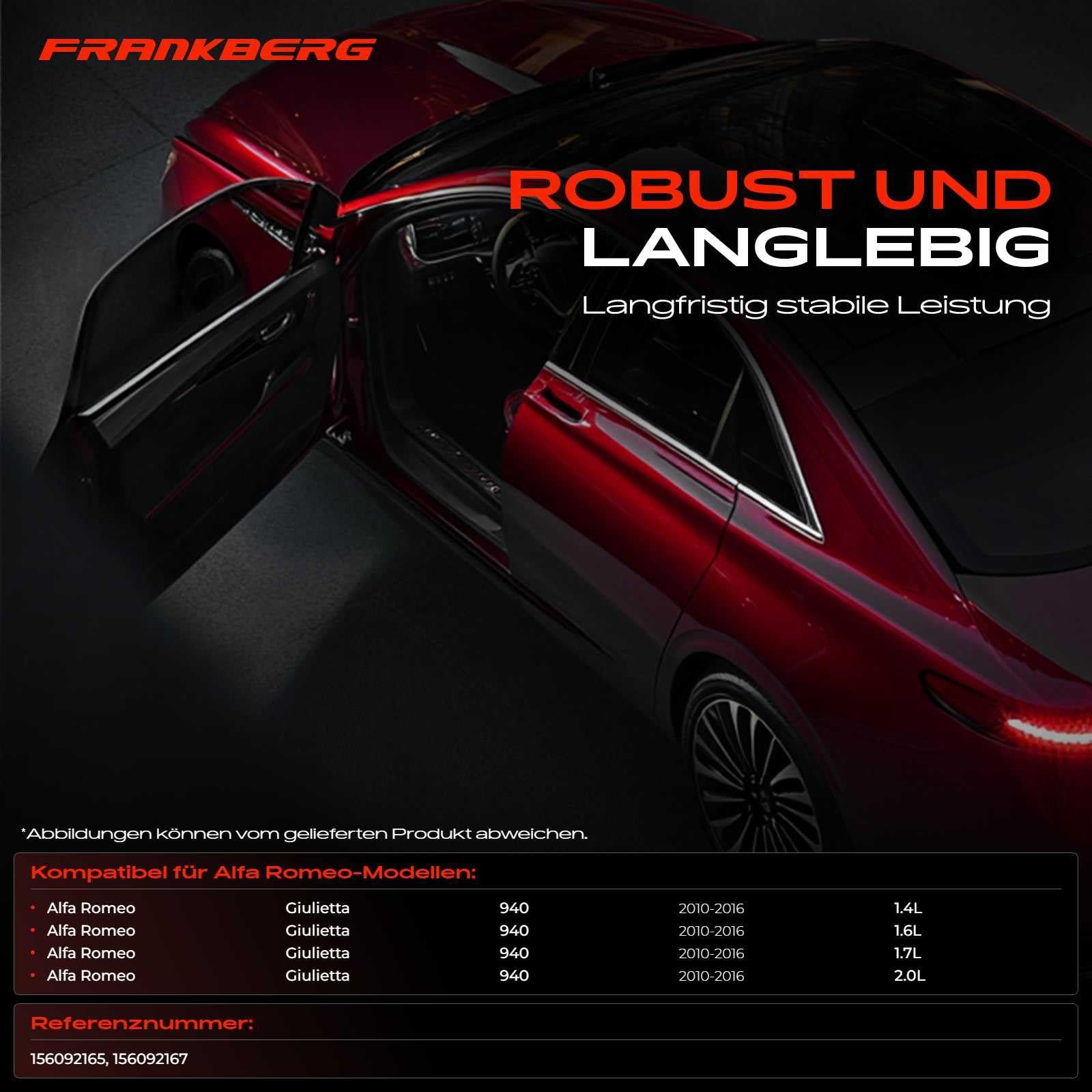 Frankberg 2x Maniglia della porta Interno Anteriore sinistro Destro Plastica cromata argento Compatibile con Giulietta 940 Compatto 2010-2016 Replace# 156092167