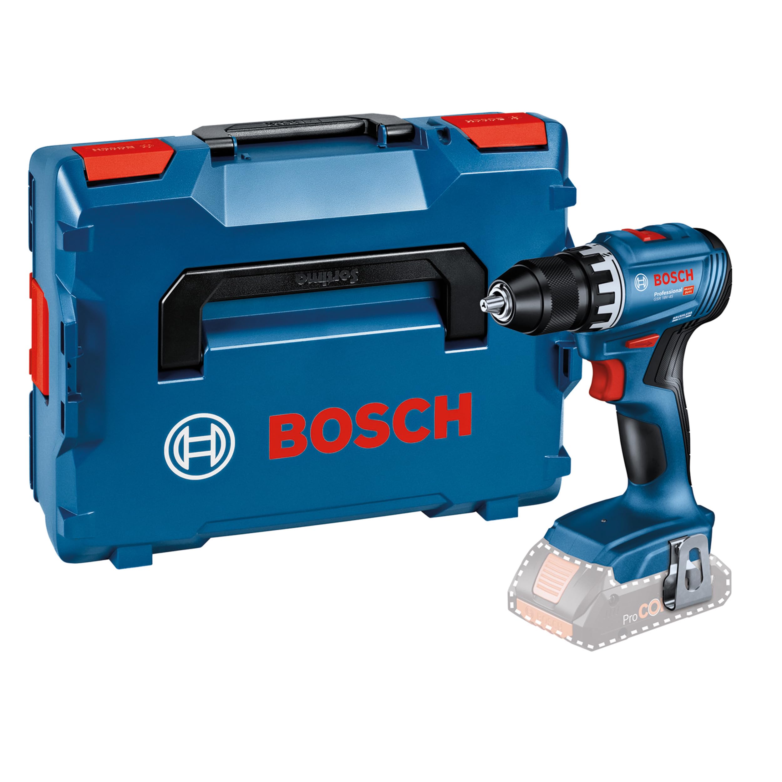 Bosch Professional 18V System atornillador a batería GSR 18V-45 (velocidad de giro 1900 rpm, incl. L-BOXX, sin batería/cargador)