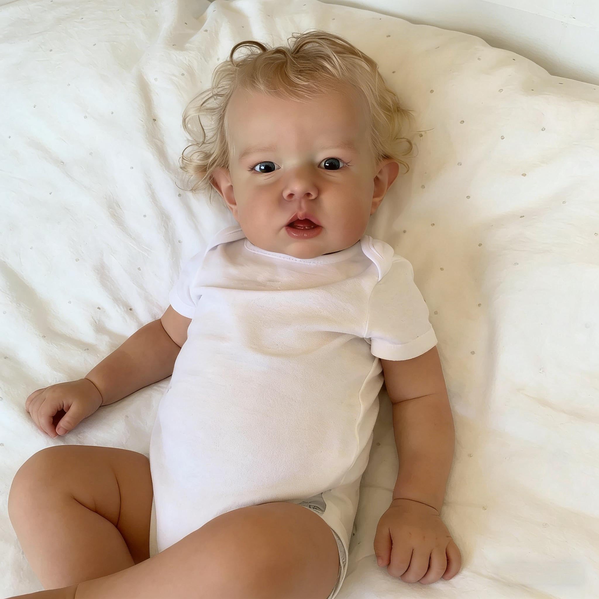RXDOLL 70cm Realistische Reborn Babypuppen Riesige Größe Reborn Kleinkind Puppe Junge Liam Weiche Kuschel Tuch Körper Lebensecht Toddler Baby Puppen Spielzeug mit Offenen Augen