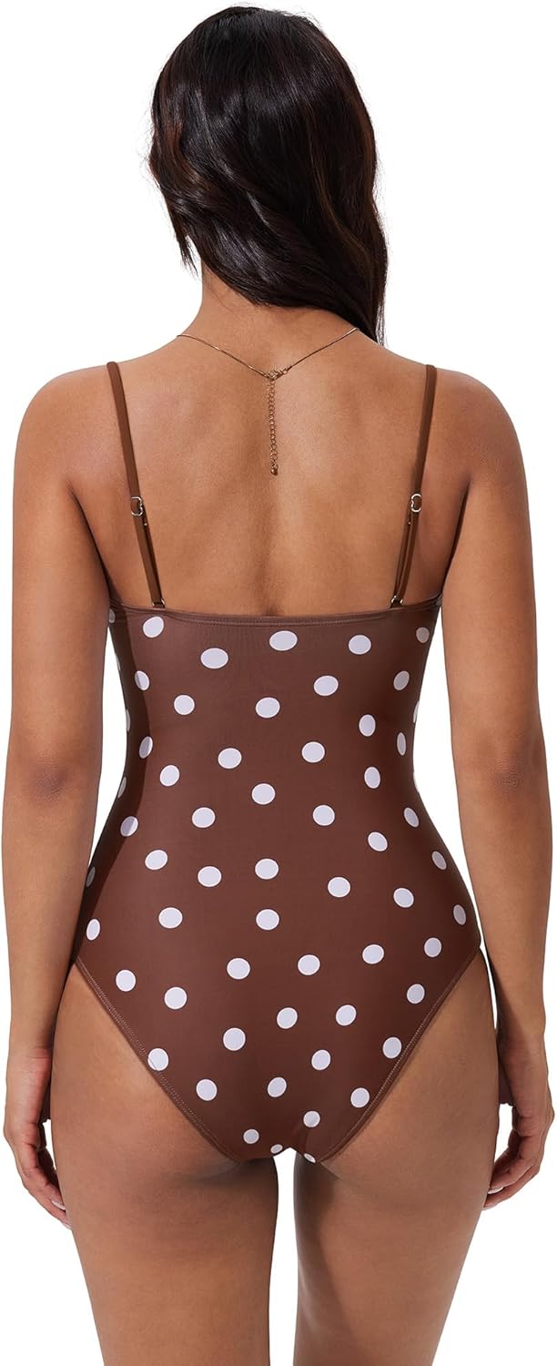 SUUKSESS Women Sexy One Piece Swimsuit Tummy Control Square Neck Bathing Suit