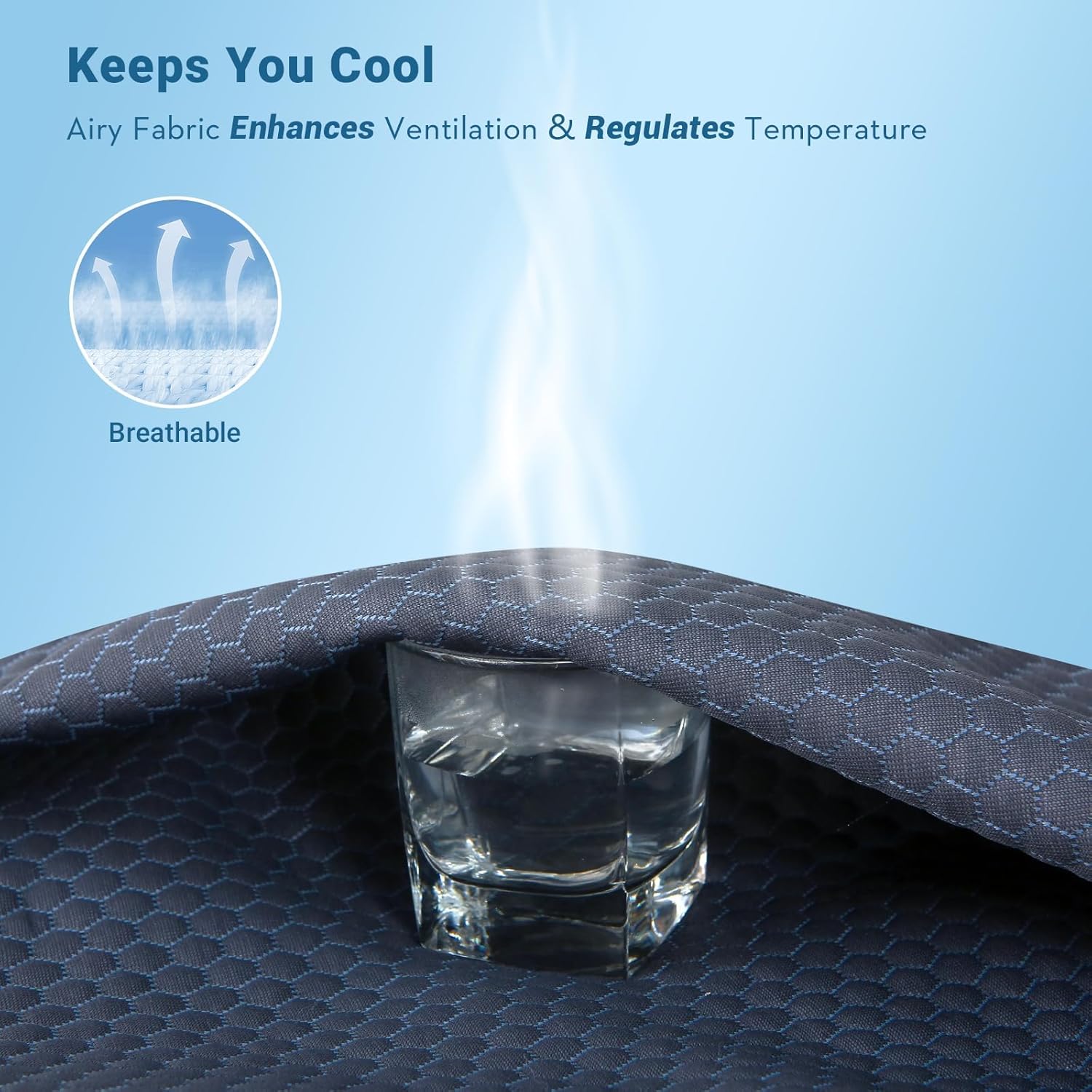 MUXHOMO 2 Pack Waterproof King Mattress Protector, Breathable & Noiseless King Size Mattress Cover with 8"-21" Deep Pocket, Cooling 3D Air Fabric Bed Pad Cover Washable for Home, Dark Grey