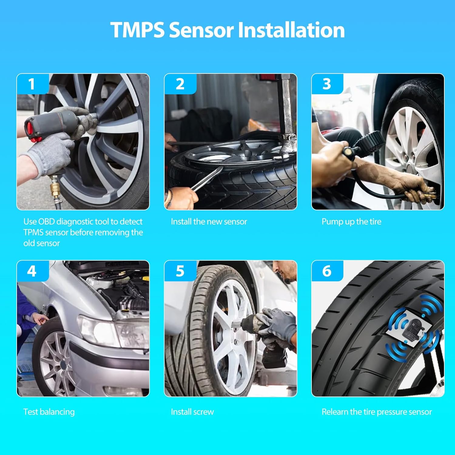 36106856209 Tire Pressure Sensors Pack of 4 - Fit for BMW 2 3 4 Series i3 i8 X1 X2 X5 & for Mini Cooper 2017-2018