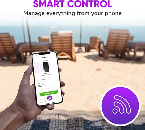 Miniatura 5 de Sapphire 3 Hotspot móvil, punto de acceso WiFi portátil para viajes en más de 130 países, admite 300 redes móviles, datos globales gratuitos de 4 GB