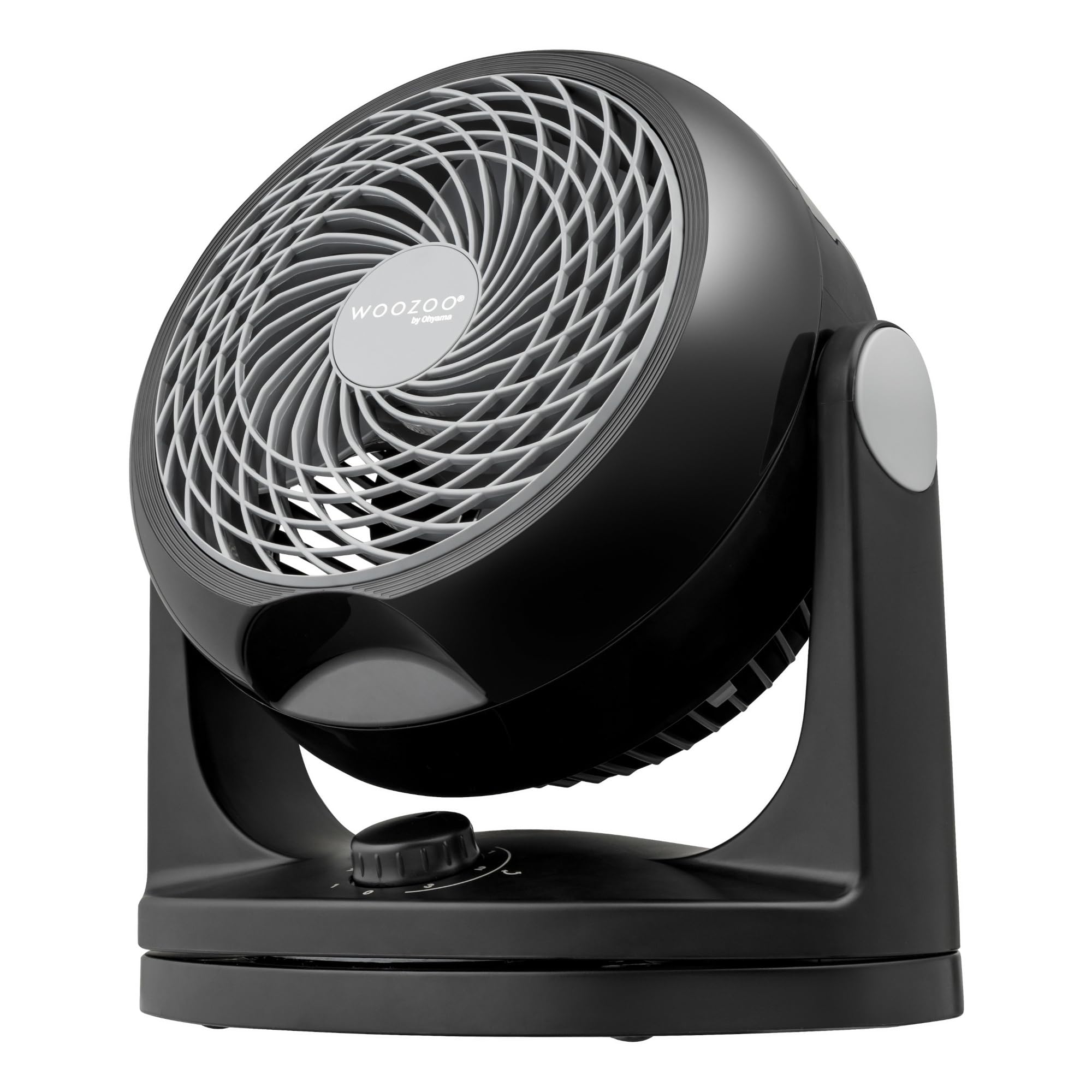 Iris Ohyama Woozoo, Leiser, leistungsstarker & tragbarer Tischventilator, 23m², Reichweite 12m, Oszillation, Vertikale Neigung, Zimmer - Woozoo PCF-HD18 - Schwarz